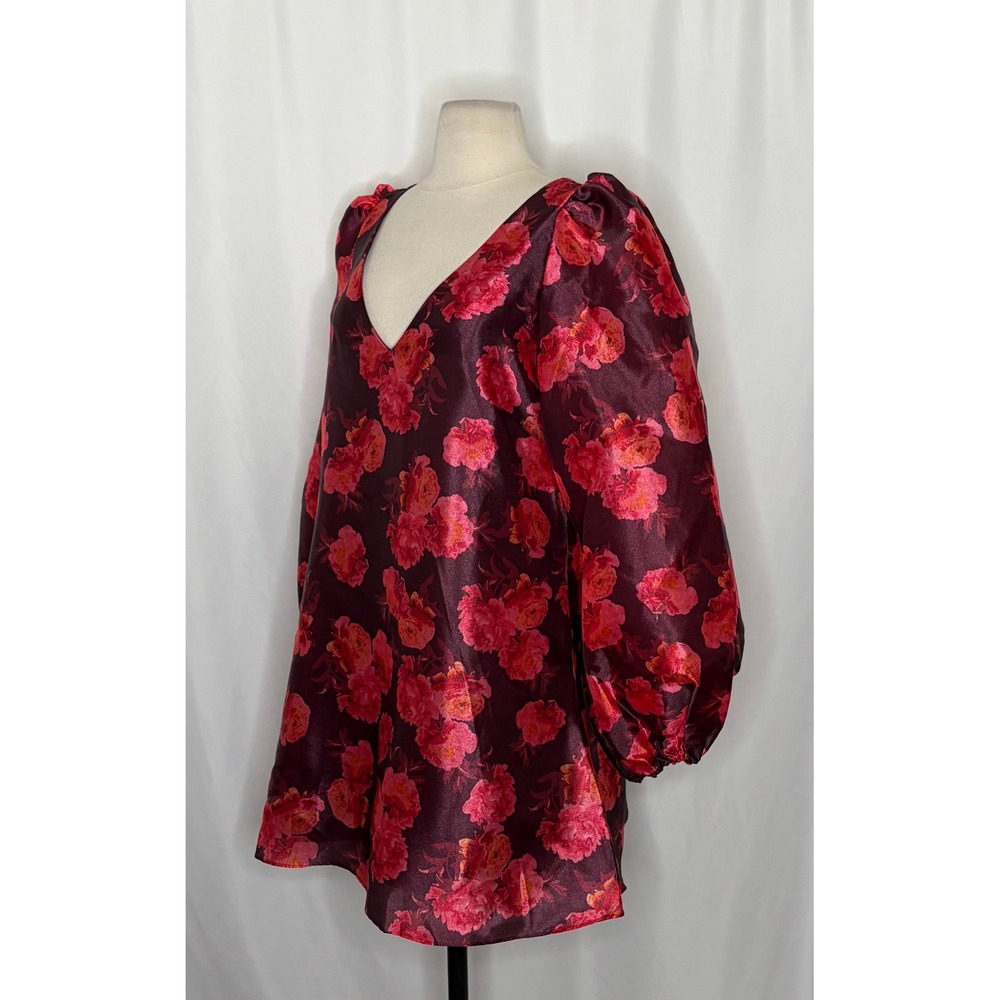 NWT!! Anthropologie BHLDN Aliana V Neck Floral Organza Mini Dress Large - Picture 7 of 16
